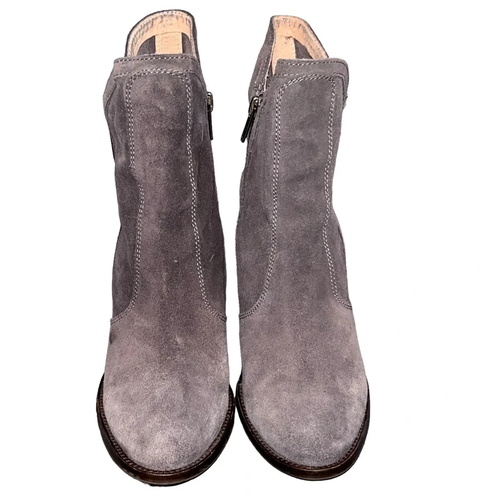 SEYCHELLES Gray Suede Zip Ankle Booties Boots size 7.5